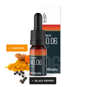Drops CBD extract natural ingredients potent Wetality 10 ml no.6 curcumin pepper