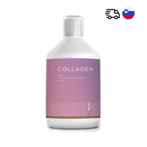 Collagen + D Vitamin - 25 ml bottle with hydrolyzed fish collagen, vitamin D3, and hyaluronic acid for skin and joint support.