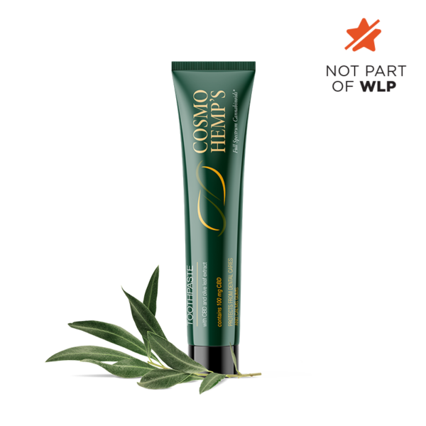 Toothpaste with CBD - 100 mg CBD and Olive Extract for fresh breath, gum health, and fluoride protection. No artificial colors or preservatives.