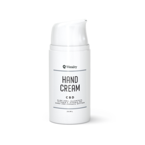 Wetality Hand Cream - 30 ml airless dispenser with CBD and cupuacu butter to moisturize, protect, and repair dry, chapped hands.