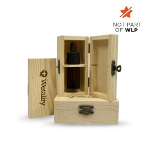 Wetality Wooden Box - Stylish wooden box for organizing Wetality products, bottle not included.