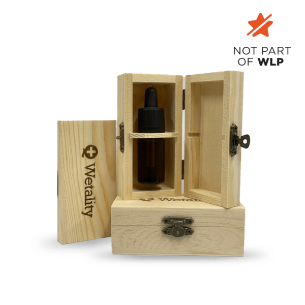 Wetality Wooden Box - Stylish wooden box for organizing Wetality products, bottle not included.